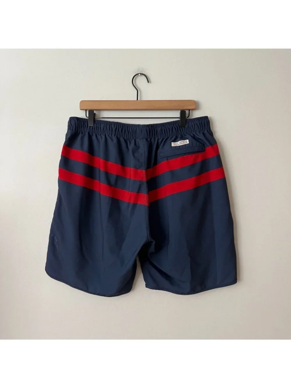 Fair Harbor Anchor Swim Trunk Blue Red Stripe Men's Size XXL
